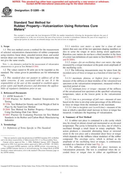 rubber property volcanization standard